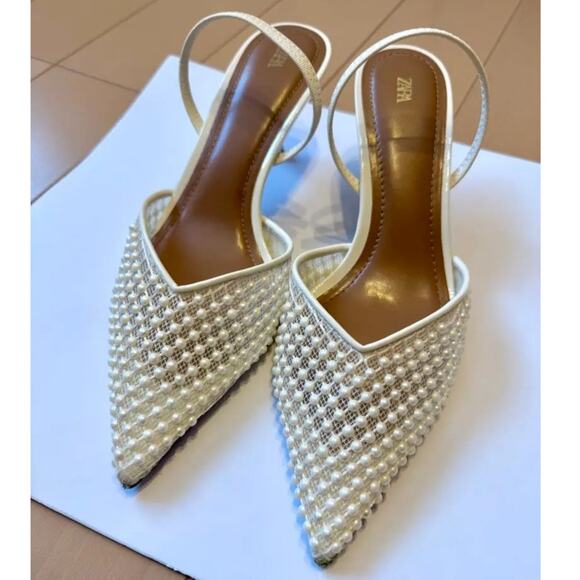 ZARA Blogger Fave!!! Embellished Slingbacks NWT - Picture 13 of 16